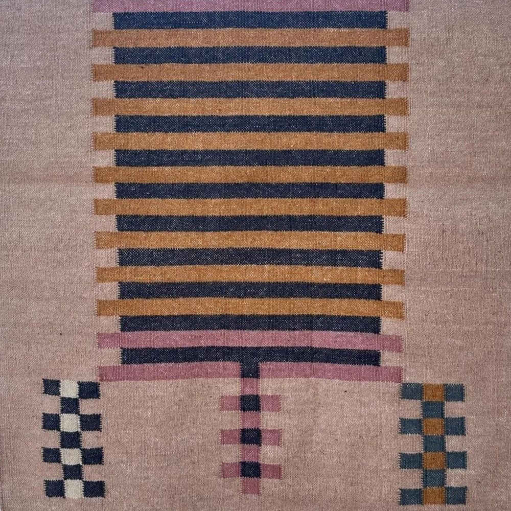 Handcrafted Multicolor Wool Vintage Dhurrie For Home